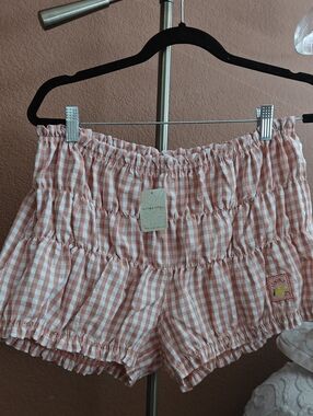 NWT Free People Intimately Gingham Smocked Waist Women’s Shorts